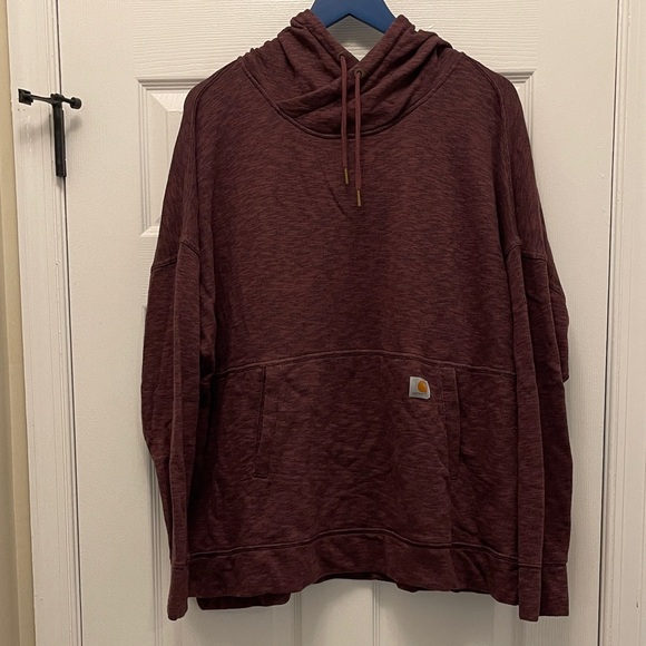 Carhartt Tops - Carhartt Women's Burgundy & Black Hoodie